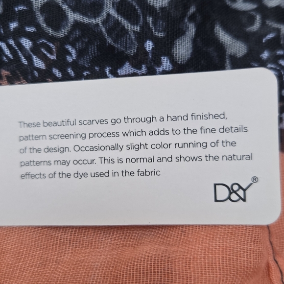 NWT- Perfectly Adjusted Scarf- Black/Orange- Screen Dyed- Wide & Long - Picture 8 of 13